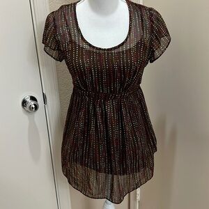 Motherhood maternity polka dot sheer blouse